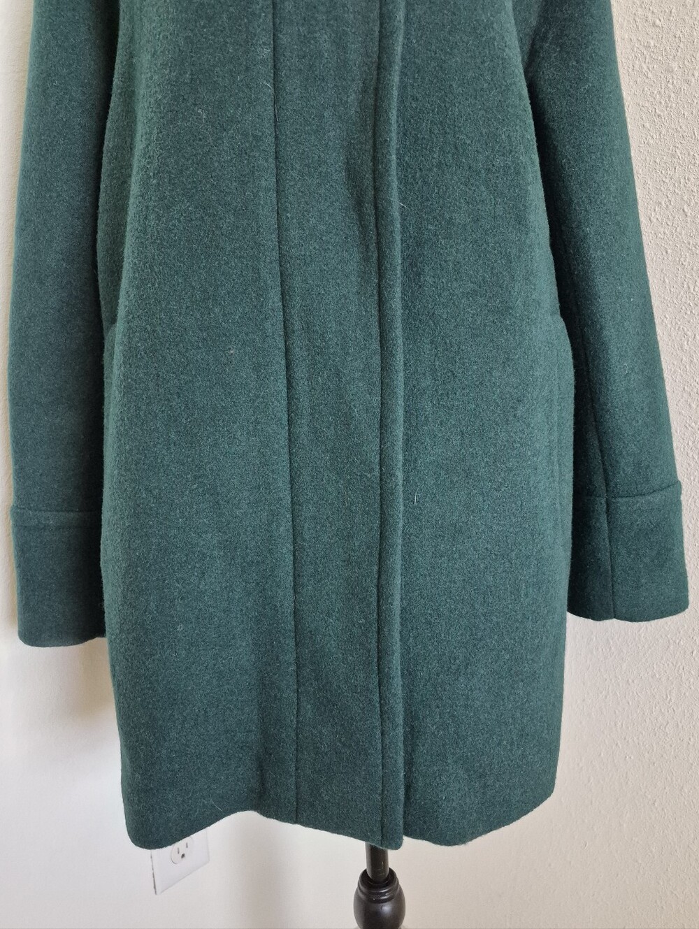 J. Crew factory Womens Green wool blend city coat 14 classic Preppy winter - Picture 5 of 16